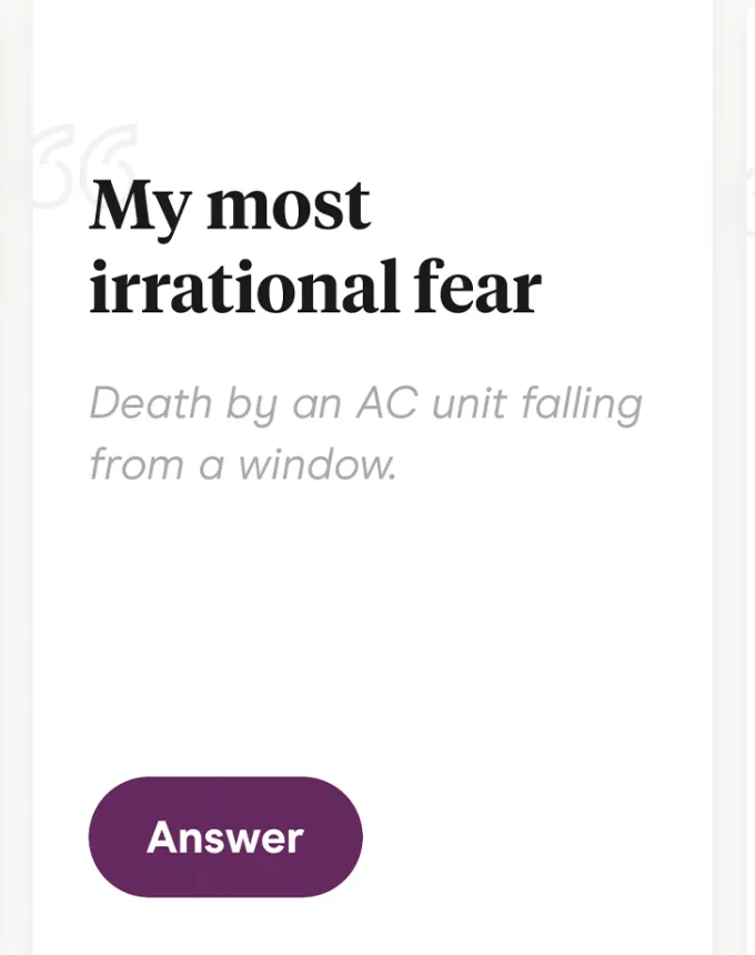 best hinge prompts irrational fear' fetchpriority='auto' title='The 60 Best Hinge Prompts to Use According to Relationship Experts