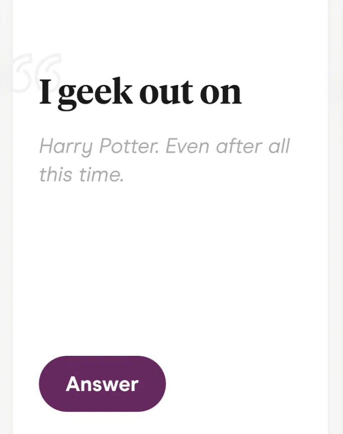 best hinge prompts i geek out on' fetchpriority='auto' title='The 60 Best Hinge Prompts to Use According to Relationship Experts