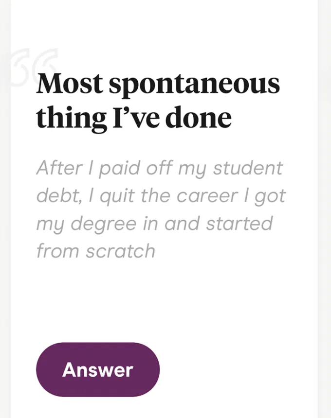 best hinge prompts spontaneous thing' fetchpriority='auto' title='The 60 Best Hinge Prompts to Use According to Relationship Experts